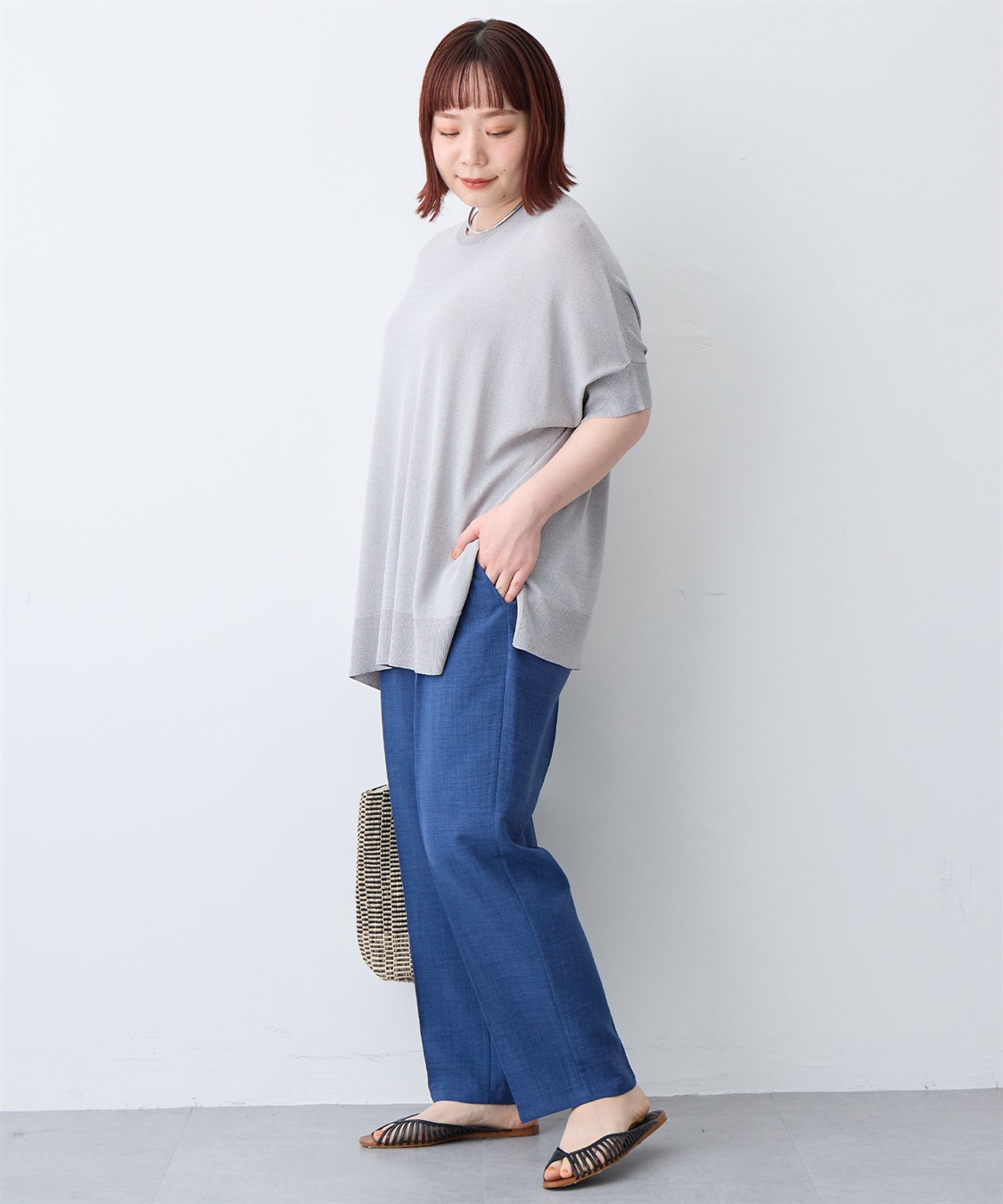 anyfee 【anyfee/大きいサイズ】リネン調テーパードパンツ《接触冷感 ・UVカット・イージーケア 》_sub_19