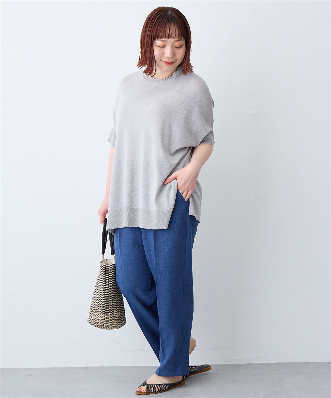 anyfee 【anyfee/大きいサイズ】リネン調テーパードパンツ《接触冷感 ・UVカット・イージーケア 》_sub_20