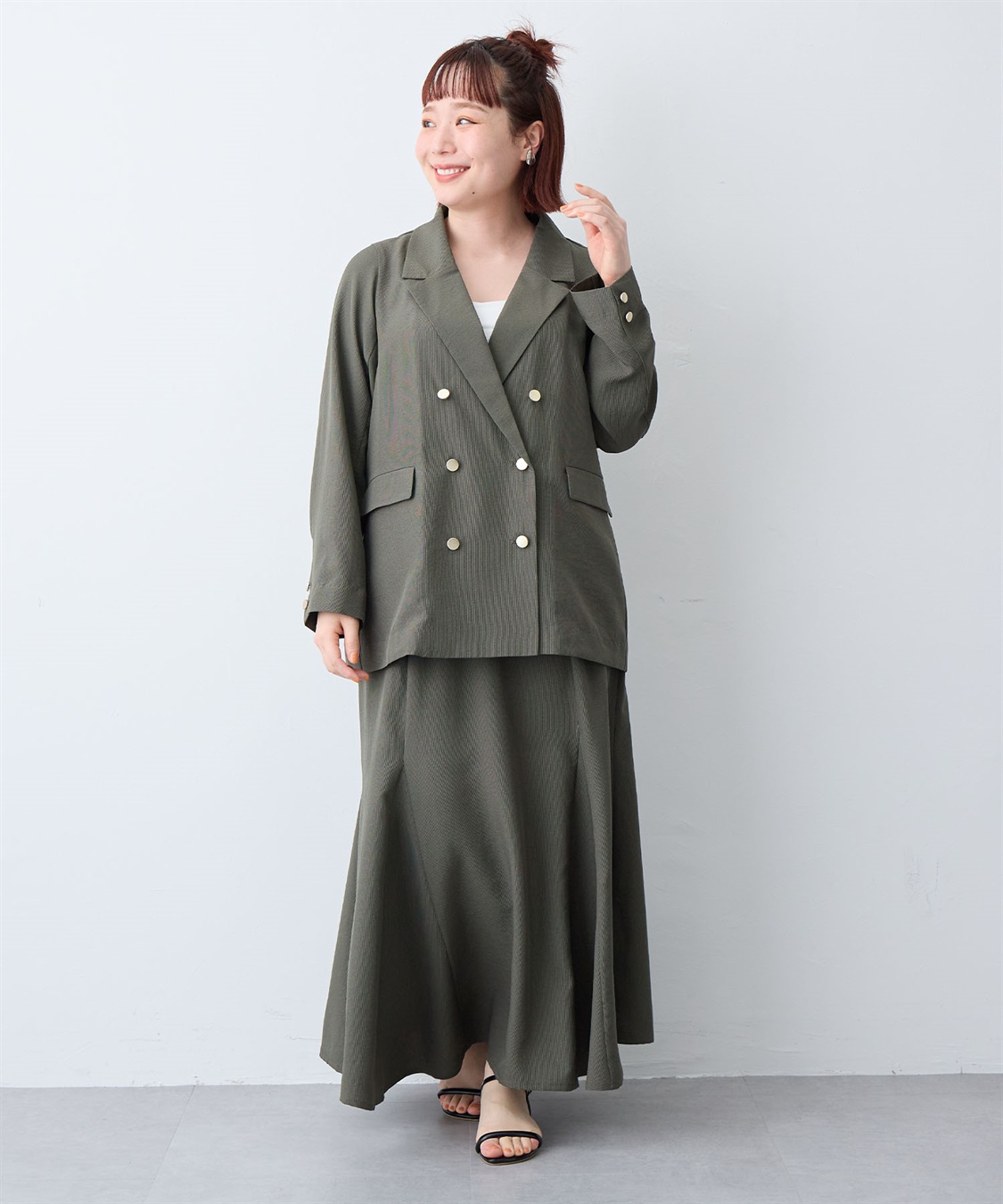 anyfee 【anyfee/大きいサイズ】リネン調マーメイドスカート《接触冷感 ・UVカット・イージーケア 》_sub_16