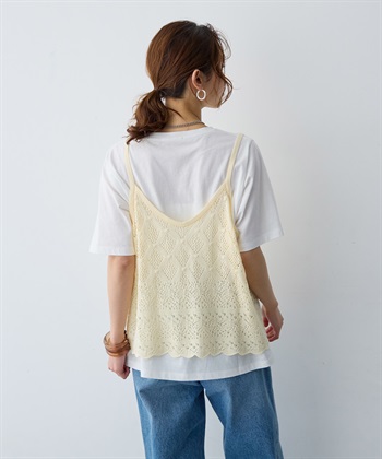 anyfee 【anyfee/大きいサイズ】クロシェ風ニットビスチェ&Tシャツセット_subthumb_15