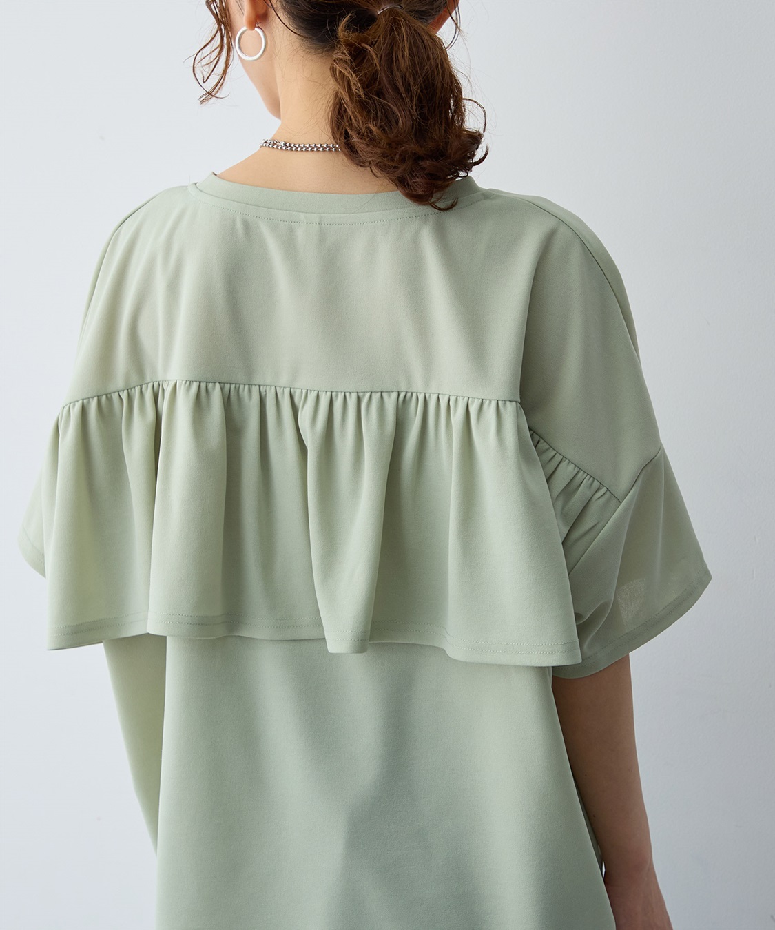 anyfee 【anyfee/大きいサイズ】バックフリルTシャツトップス_sub_23