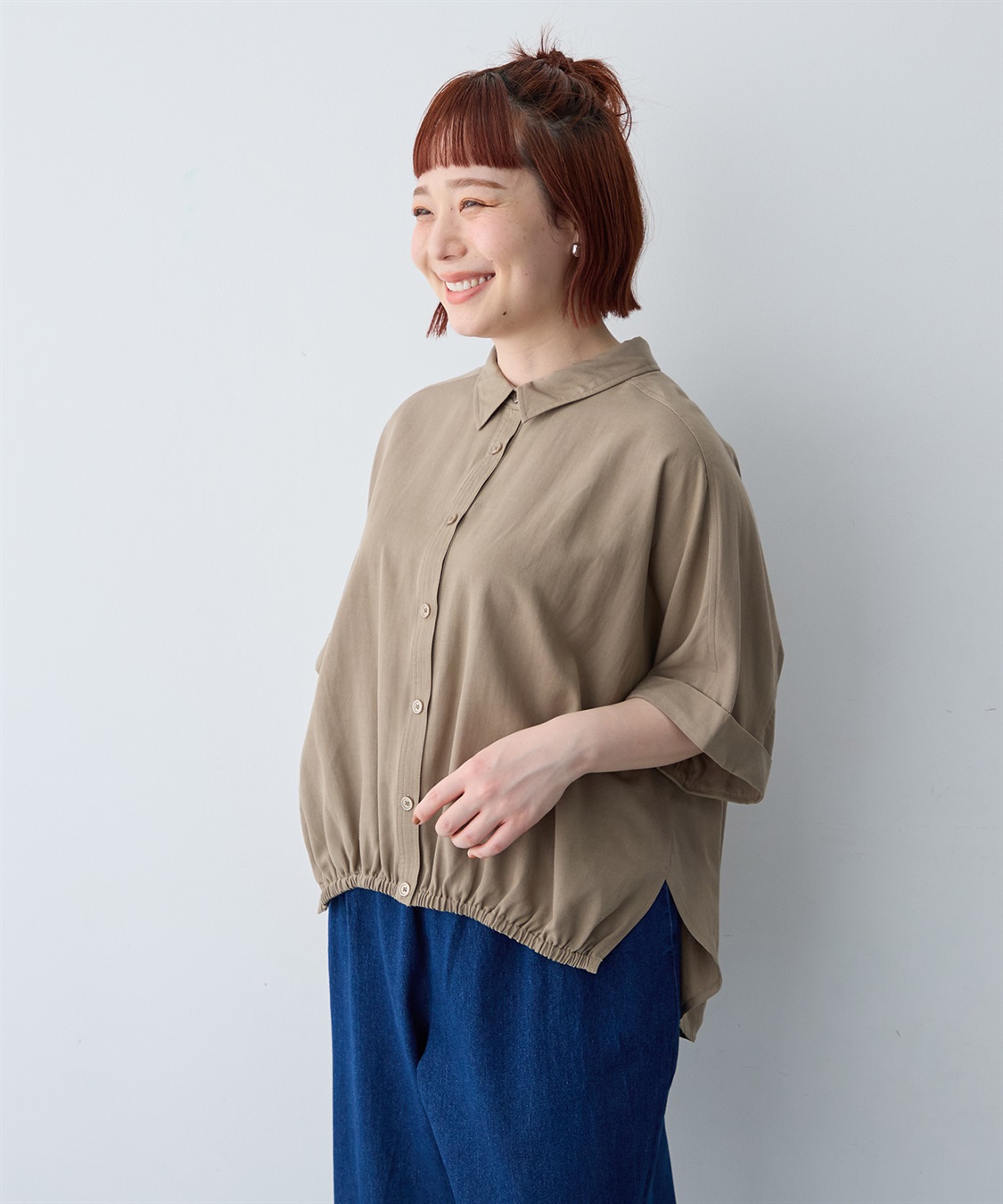anyfee 【anyfee/大きいサイズ】裾ゴム入りイレヘムシャツブルゾン_sub_20