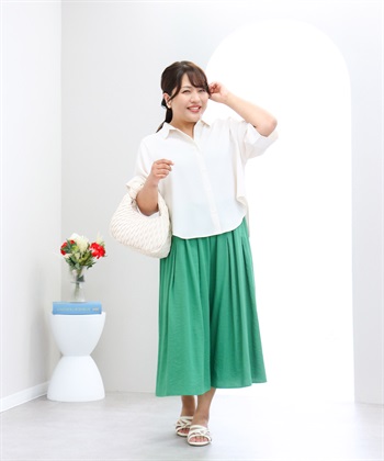anyfee 【anyfee×HINAコラボ】丈が選べるスラブスカーチョ◆低身長サイズ有《大きいサイズ》_subthumb_5
