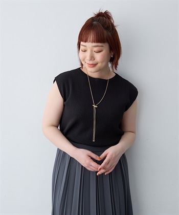 anyfee 【anyfee/大きいサイズ】リネンライククルーネックリブサマーニットタンク_subthumb_3