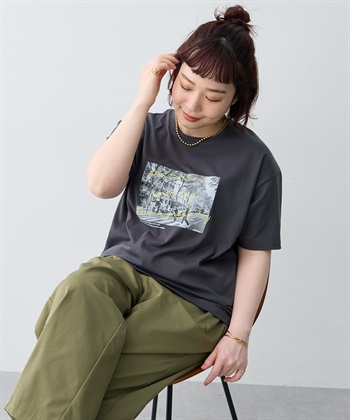 anyfee 【anyfee/大きいサイズ】選べる2柄・多機能プリント半袖Tシャツ《接触冷感・遮熱機能》_subthumb_1
