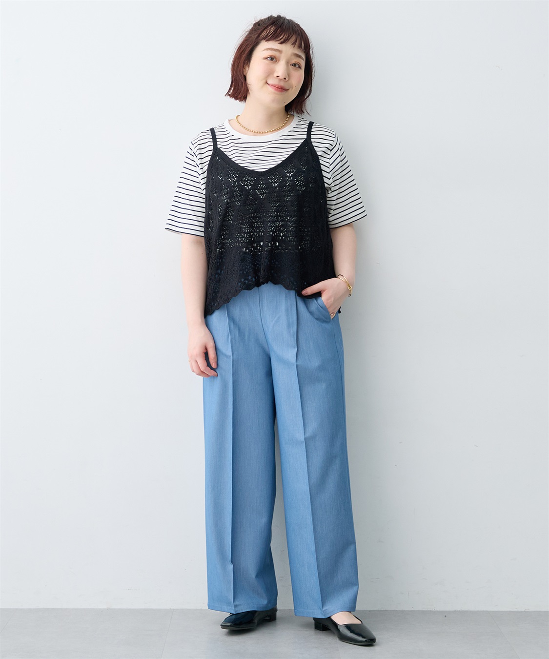 anyfee 【anyfee×HINAコラボ】デニムライクストレートパンツ《大きいサイズ》_sub_25