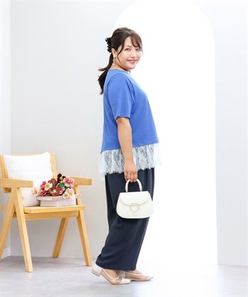 anyfee 【anyfee×HINAコラボ】アシンメトリー裾レースTシャツ《大きいサイズ》_subthumb_2