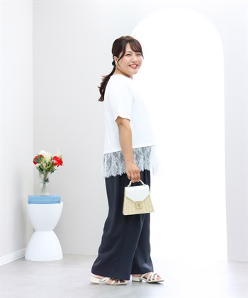 anyfee 【anyfee×HINAコラボ】アシンメトリー裾レースTシャツ《大きいサイズ》_subthumb_9