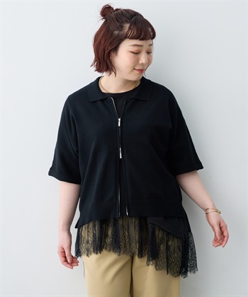 anyfee 【anyfee×HINAコラボ】アシンメトリー裾レースTシャツ《大きいサイズ》_subthumb_16