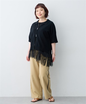 anyfee 【anyfee×HINAコラボ】アシンメトリー裾レースTシャツ《大きいサイズ》_subthumb_19