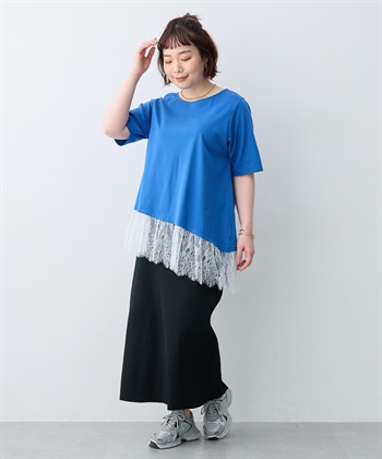 anyfee 【anyfee×HINAコラボ】アシンメトリー裾レースTシャツ《大きいサイズ》_subthumb_22