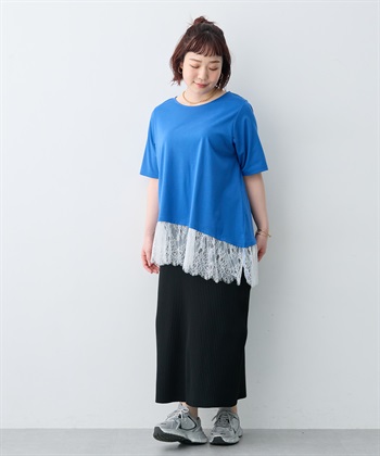 anyfee 【anyfee×HINAコラボ】アシンメトリー裾レースTシャツ《大きいサイズ》_subthumb_23