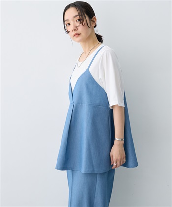 anyfee 【anyfee×HINAコラボ】デニムライクビスチェレイヤード風Tシャツ《大きいサイズ》_subthumb_11