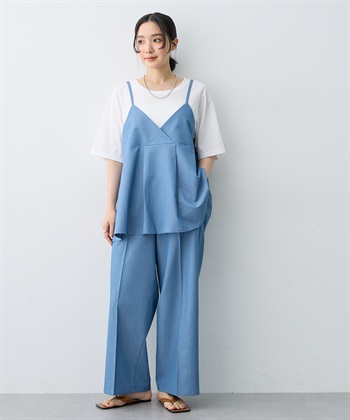 anyfee 【anyfee×HINAコラボ】デニムライクビスチェレイヤード風Tシャツ《大きいサイズ》_subthumb_14