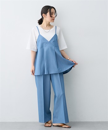 anyfee 【anyfee×HINAコラボ】デニムライクビスチェレイヤード風Tシャツ《大きいサイズ》_subthumb_15