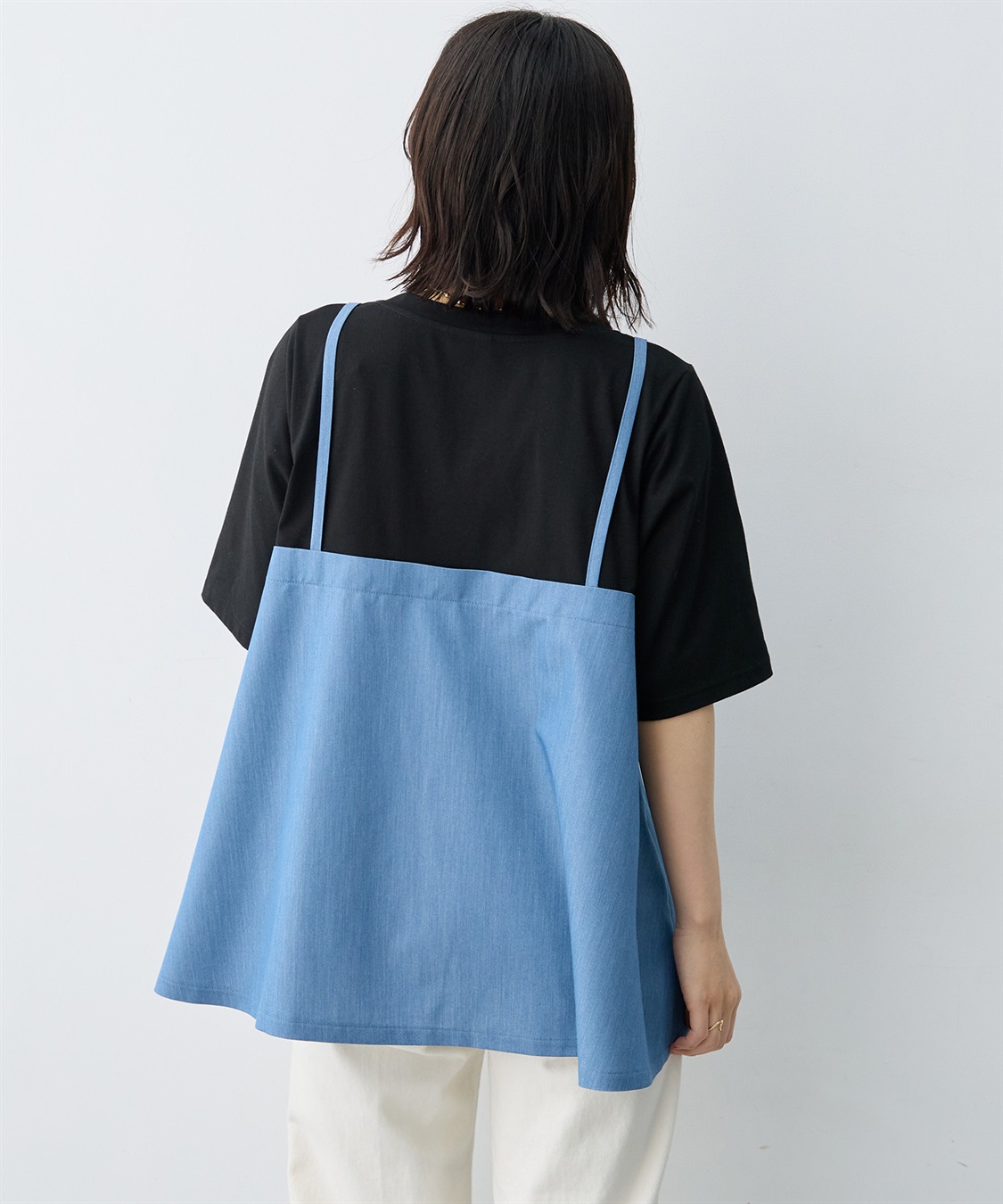 anyfee 【anyfee×HINAコラボ】デニムライクビスチェレイヤード風Tシャツ《大きいサイズ》_sub_18