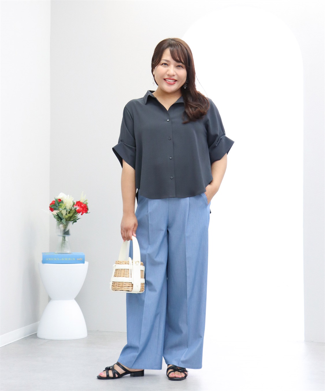 anyfee 【anyfee×HINAコラボ】サマラク2wayスリーブワイドシャツ《大きいサイズ》_sub_1