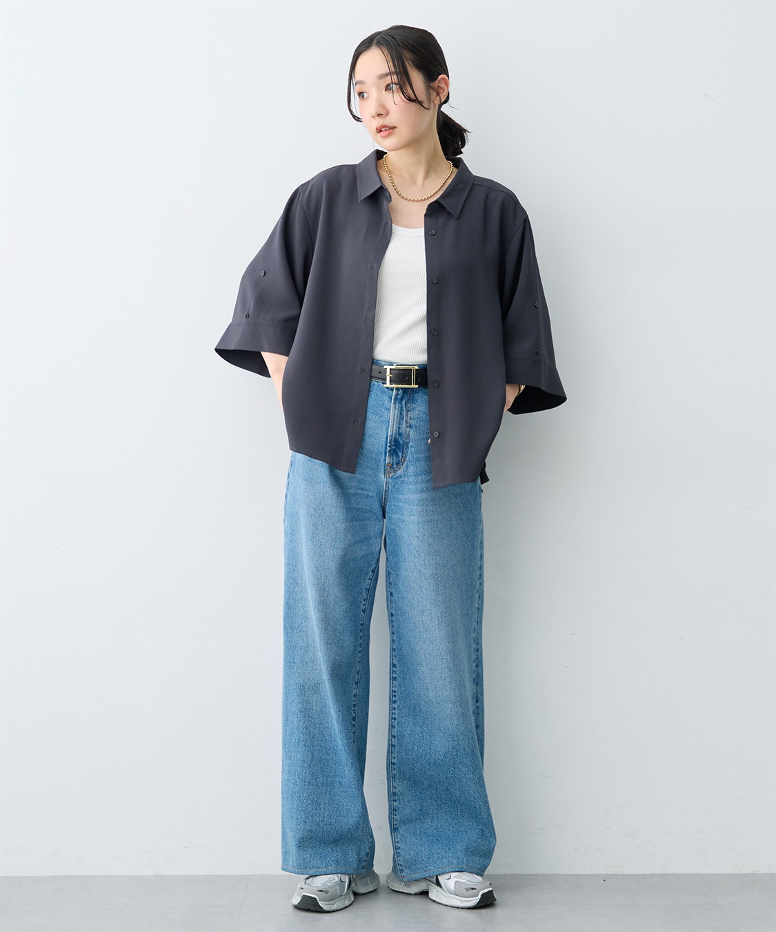 anyfee 【anyfee×HINAコラボ】サマラク2wayスリーブワイドシャツ《大きいサイズ》_sub_20