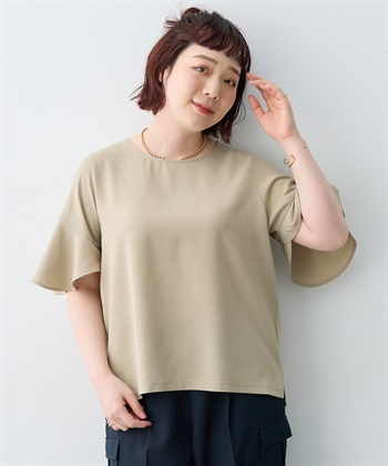 anyfee 【anyfee×HINAコラボ】サマラクすっきりフレアチューリップスリーブブラウス《大きいサイズ》_subthumb_11