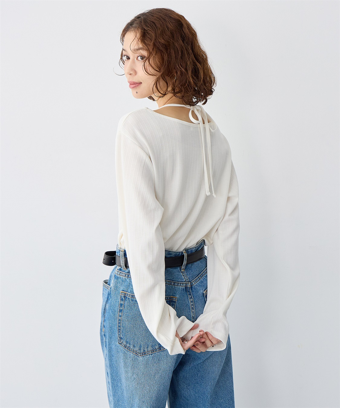 anyfee 【anyfee/大きいサイズ】ホルターネック長袖トップス_sub_4