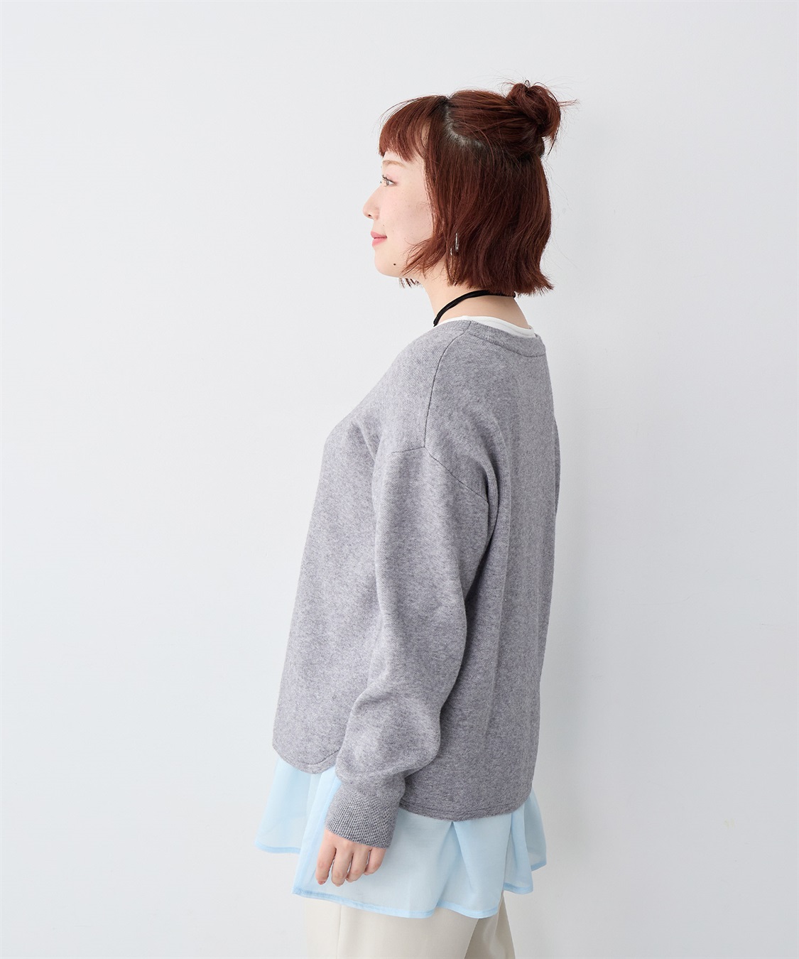 anyfee 【anyfee/大きいサイズ】シアードッキング長袖レイヤードTシャツ/チュニック《ニット別売り》_sub_14