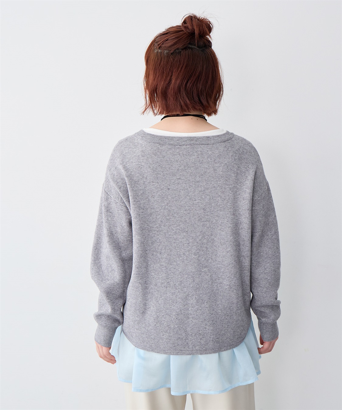anyfee 【anyfee/大きいサイズ】シアードッキング長袖レイヤードTシャツ/チュニック《ニット別売り》_sub_15