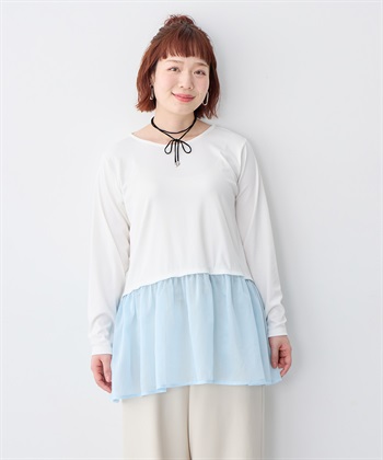 anyfee 【anyfee/大きいサイズ】シアードッキング長袖レイヤードTシャツ/チュニック《ニット別売り》_subthumb_18