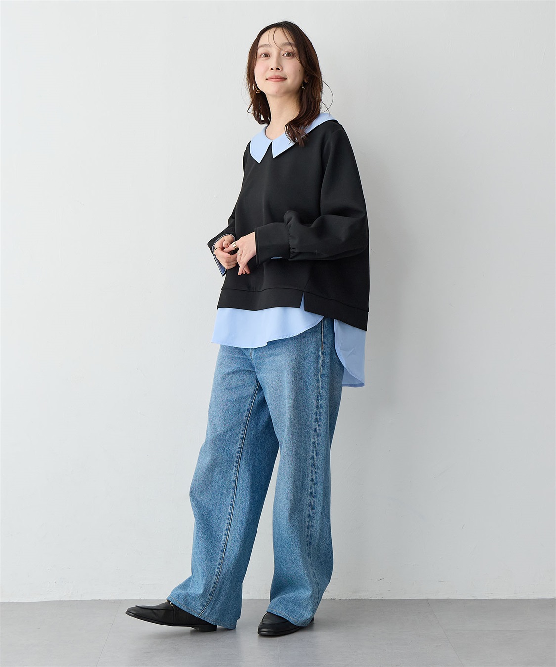 anyfee 【anyfee/大きいサイズ】シャツレイヤード風スウェットトップス_sub_12
