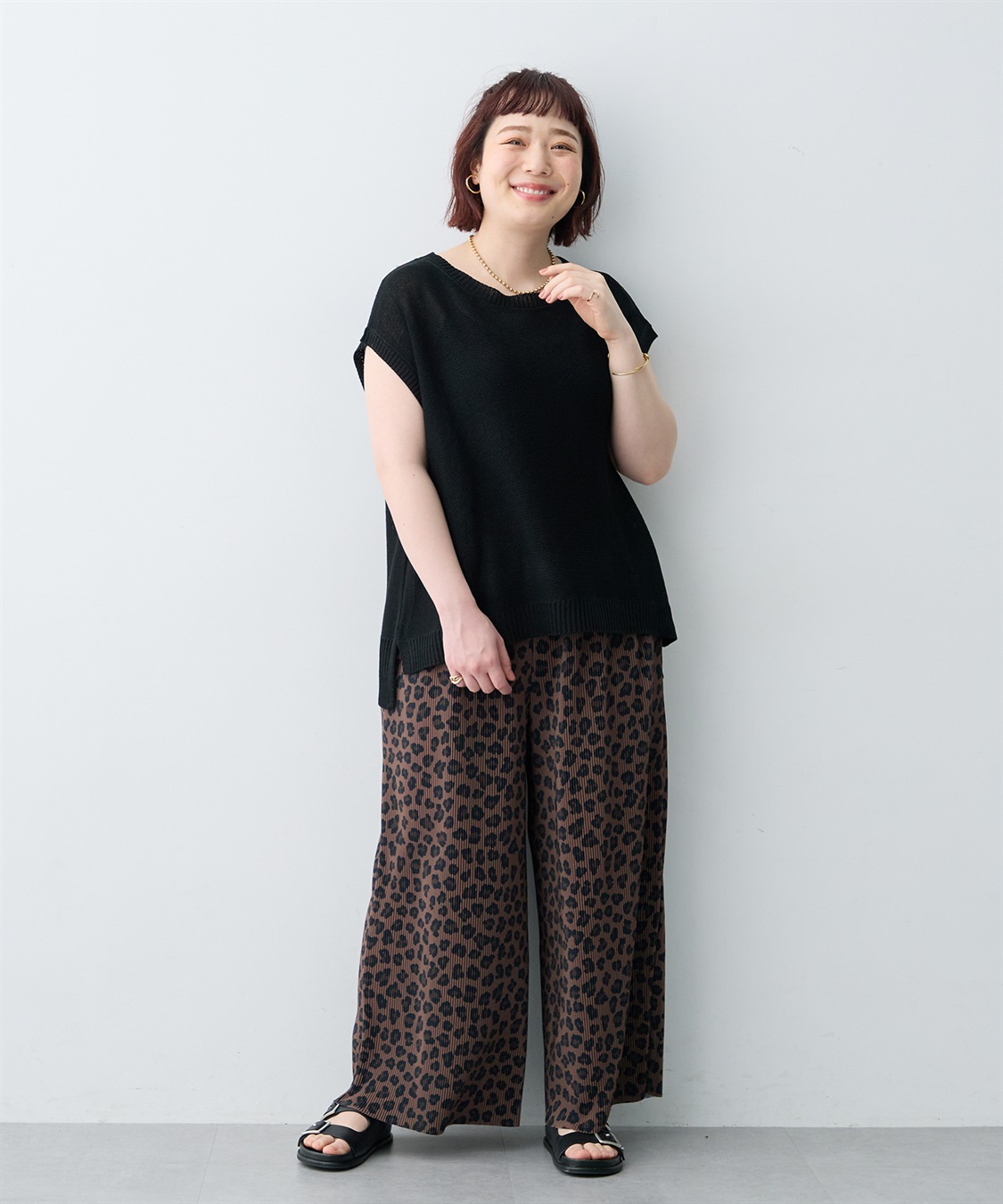 anyfee 【anyfee/大きいサイズ】セルフカットプリーツイージーパンツ_sub_21
