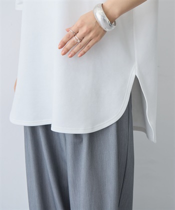 anyfee 【anyfee/大きいサイズ】着てサラなめらかポンチ素材裾ラウンドTシャツ《接触冷感・吸水速乾・UV対策》_subthumb_4