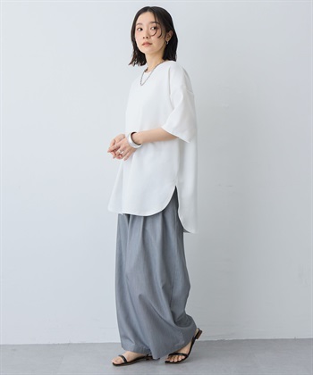 anyfee 【anyfee/大きいサイズ】着てサラなめらかポンチ素材裾ラウンドTシャツ《接触冷感・吸水速乾・UV対策》_subthumb_8