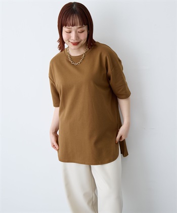 anyfee 【anyfee/大きいサイズ】着てサラなめらかポンチ素材裾ラウンドTシャツ《接触冷感・吸水速乾・UV対策》_subthumb_10