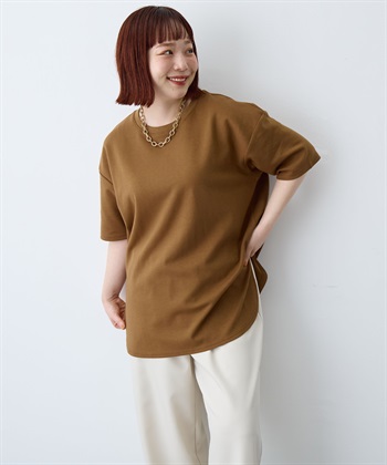 anyfee 【anyfee/大きいサイズ】着てサラなめらかポンチ素材裾ラウンドTシャツ《接触冷感・吸水速乾・UV対策》_subthumb_16