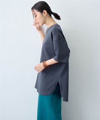 anyfee 【anyfee/大きいサイズ】着てサラなめらかポンチ素材裾ラウンドTシャツ《接触冷感・吸水速乾・UV対策》_subthumb_17