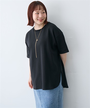 anyfee 【anyfee/大きいサイズ】着てサラなめらかポンチ素材裾ラウンドTシャツ《接触冷感・吸水速乾・UV対策》_subthumb_20
