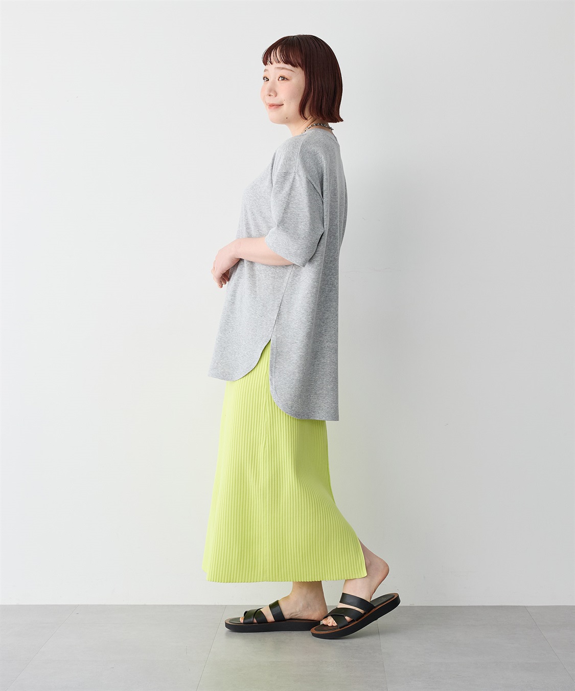 anyfee 【anyfee/大きいサイズ】着てサラなめらかポンチ素材裾ラウンドTシャツ《接触冷感・吸水速乾・UV対策》_sub_25