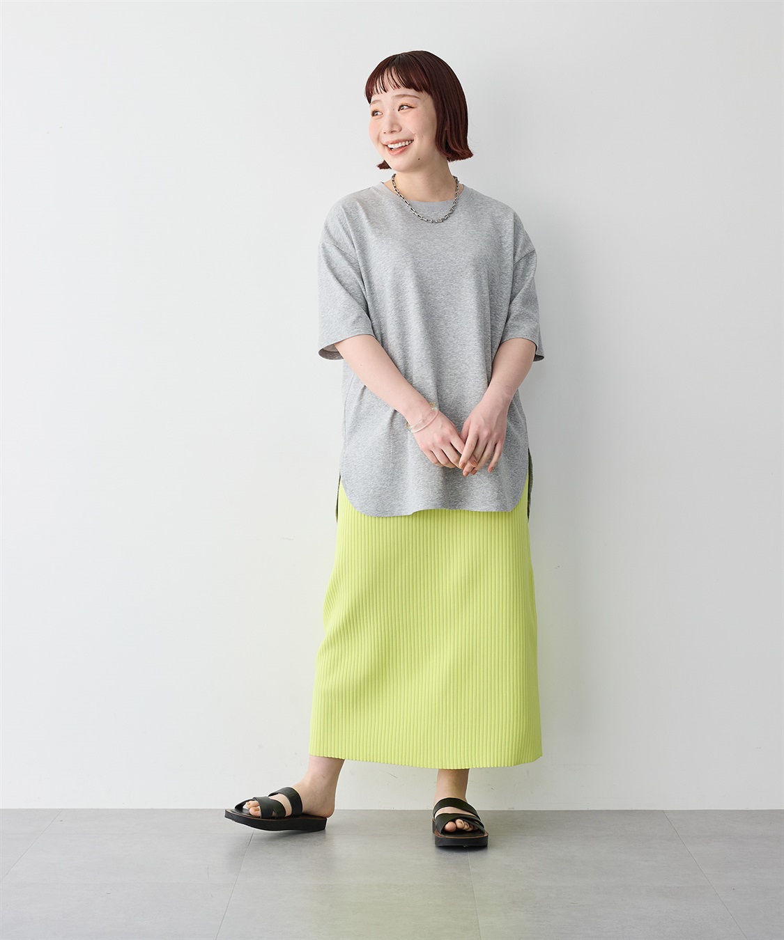 anyfee 【anyfee/大きいサイズ】着てサラなめらかポンチ素材裾ラウンドTシャツ《接触冷感・吸水速乾・UV対策》_sub_29
