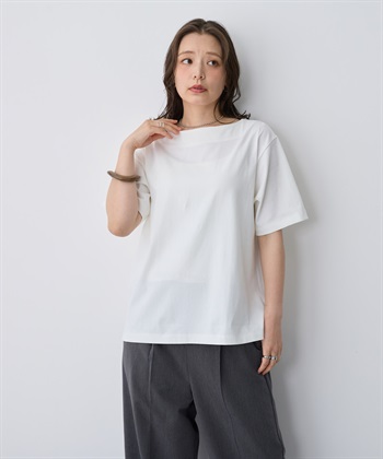 anyfee 【anyfee/プラスサイズ】接触冷感・ボートネックTシャツ_subthumb_3