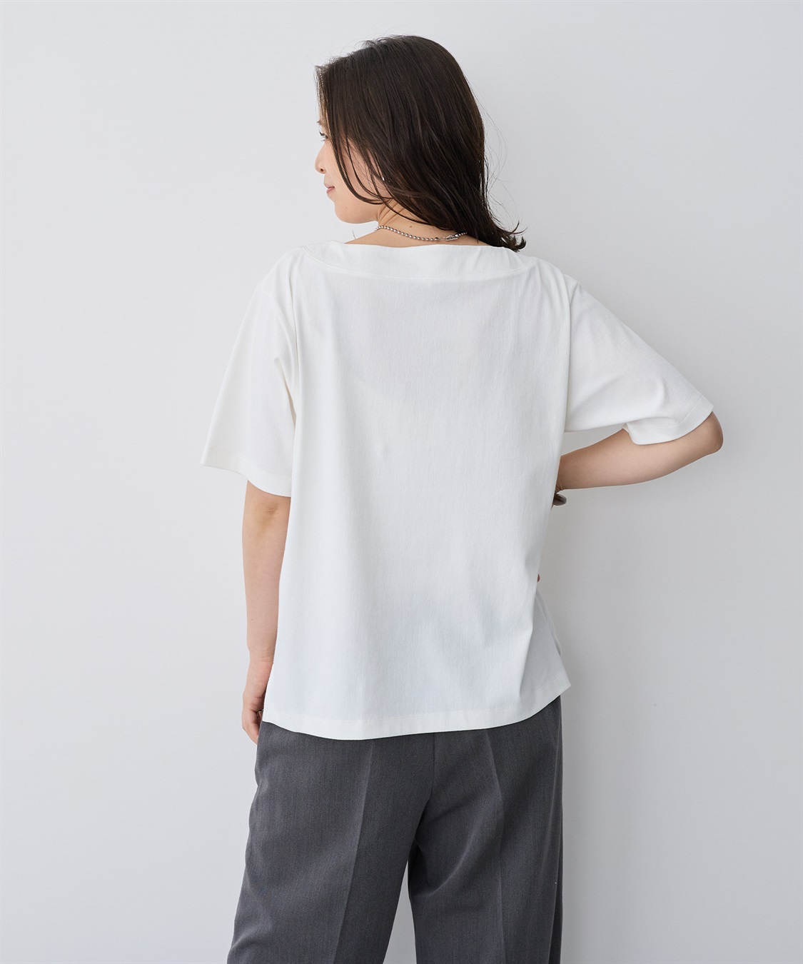 anyfee 【anyfee/プラスサイズ】接触冷感・ボートネックTシャツ_sub_5