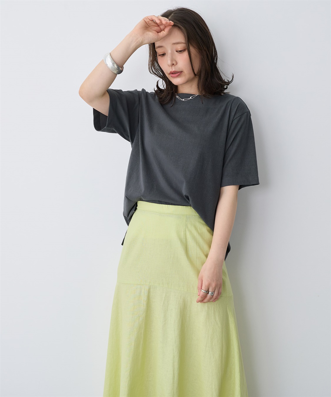anyfee 【anyfee/プラスサイズ】接触冷感・ボートネックTシャツ_sub_10