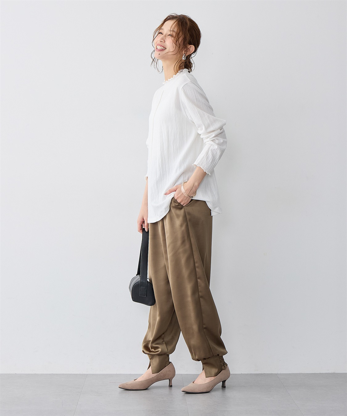 anyfee 【anyfee/大きいサイズ】楊柳メロープチハイネックトップス_sub_7