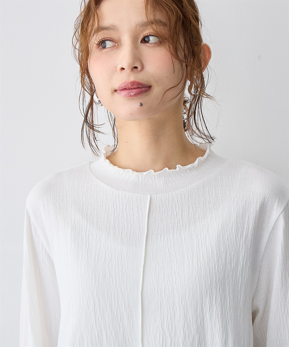 anyfee 【anyfee/大きいサイズ】楊柳メロープチハイネックトップス_sub_9