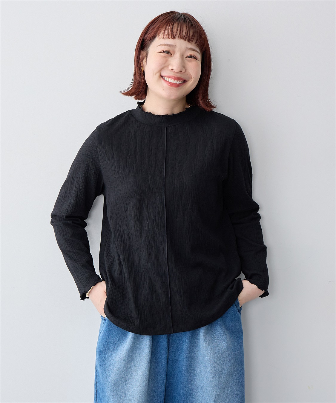 anyfee 【anyfee/大きいサイズ】楊柳メロープチハイネックトップス_sub_13
