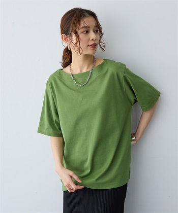 anyfee 【anyfee/大きいサイズ】着てサラ汗じみ防止ボートネックTシャツ《接触冷感・吸水速乾》（2026SS）_subthumb_5