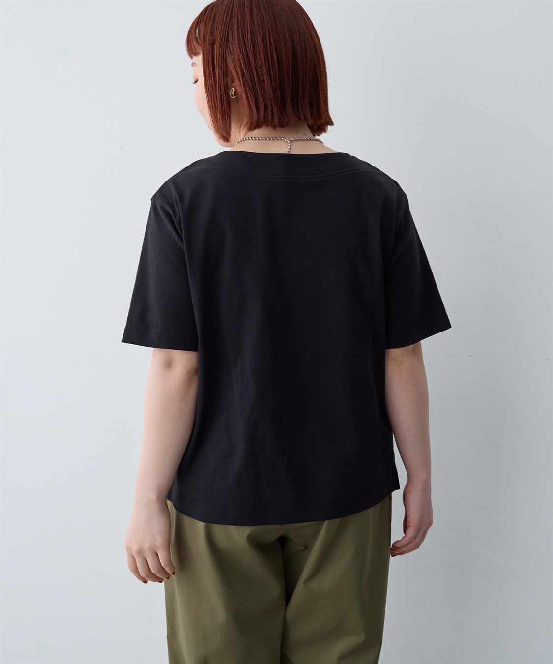 anyfee 【anyfee/大きいサイズ】着てサラ汗じみ防止ボートネックTシャツ《接触冷感・吸水速乾》（2026SS）_sub_10