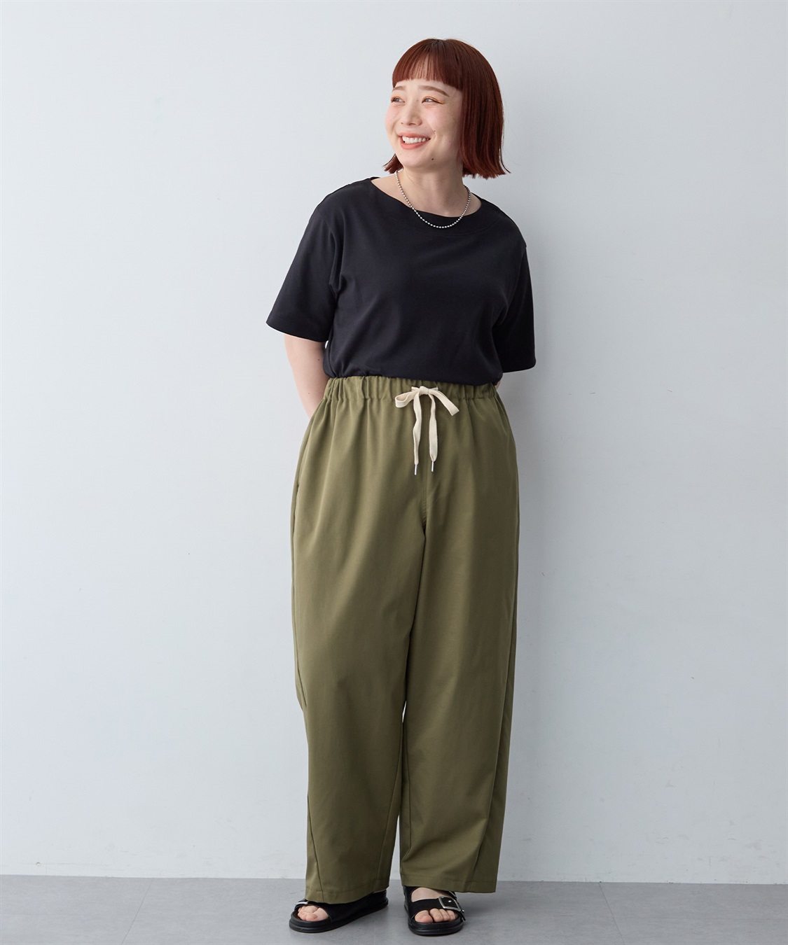anyfee 【anyfee/大きいサイズ】着てサラ汗じみ防止ボートネックTシャツ《接触冷感・吸水速乾》（2026SS）_sub_12