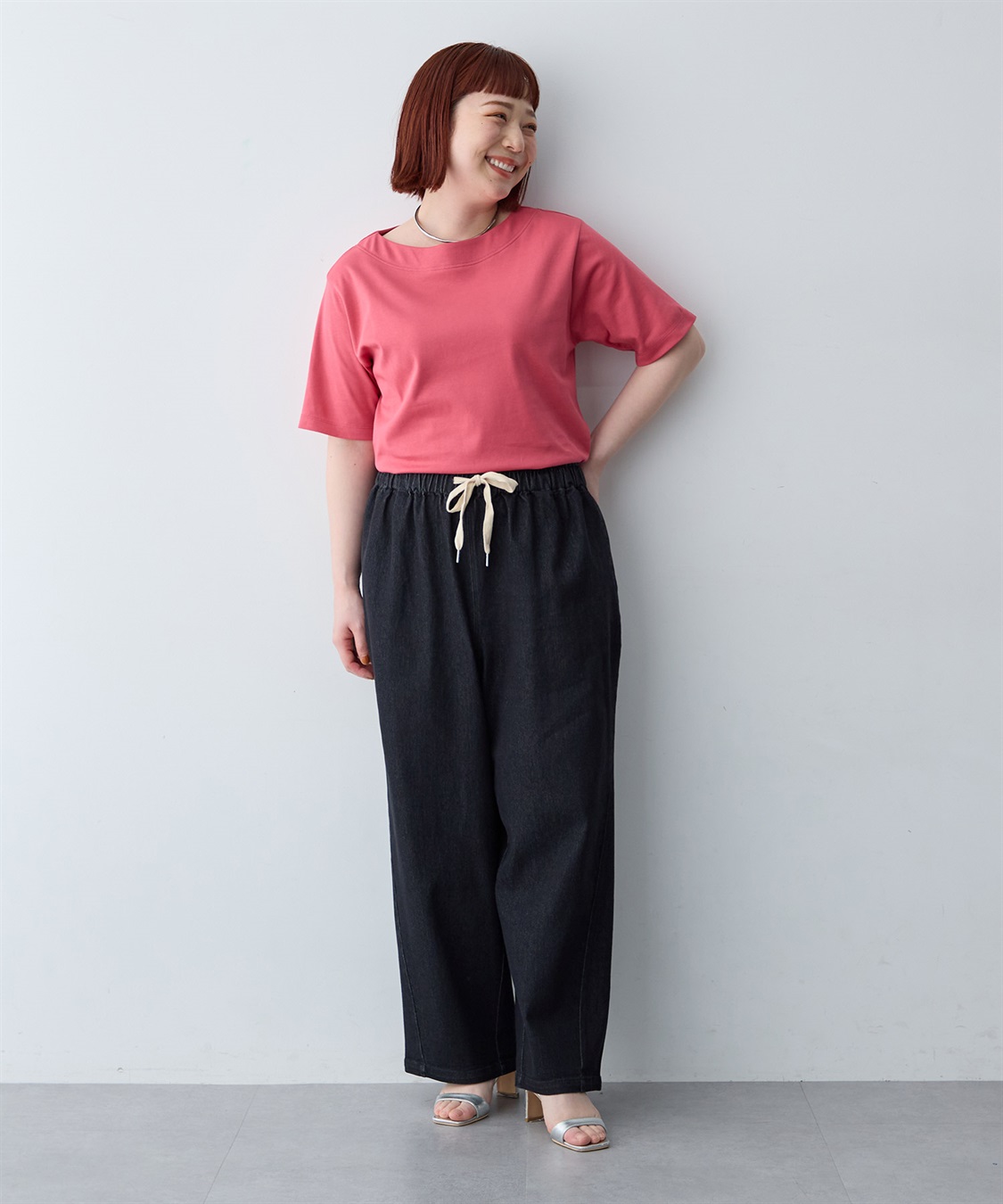 anyfee 【anyfee/大きいサイズ】着てサラ汗じみ防止ボートネックTシャツ《接触冷感・吸水速乾》（2026SS）_sub_16