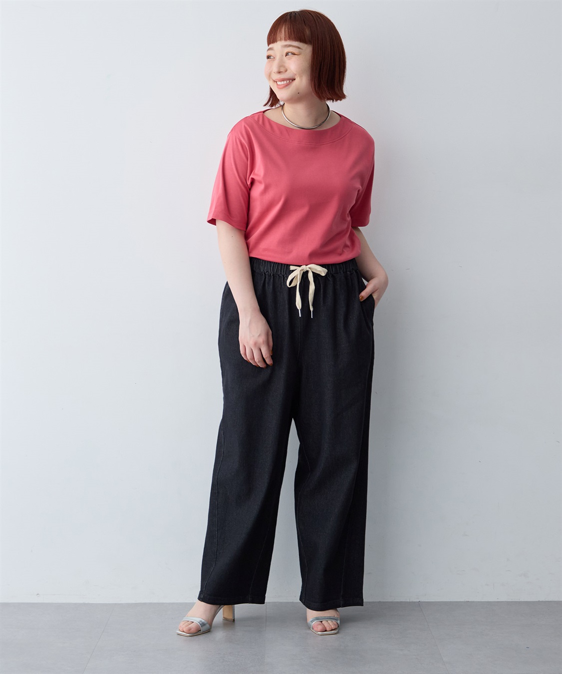 anyfee 【anyfee/大きいサイズ】着てサラ汗じみ防止ボートネックTシャツ《接触冷感・吸水速乾》（2026SS）_sub_17