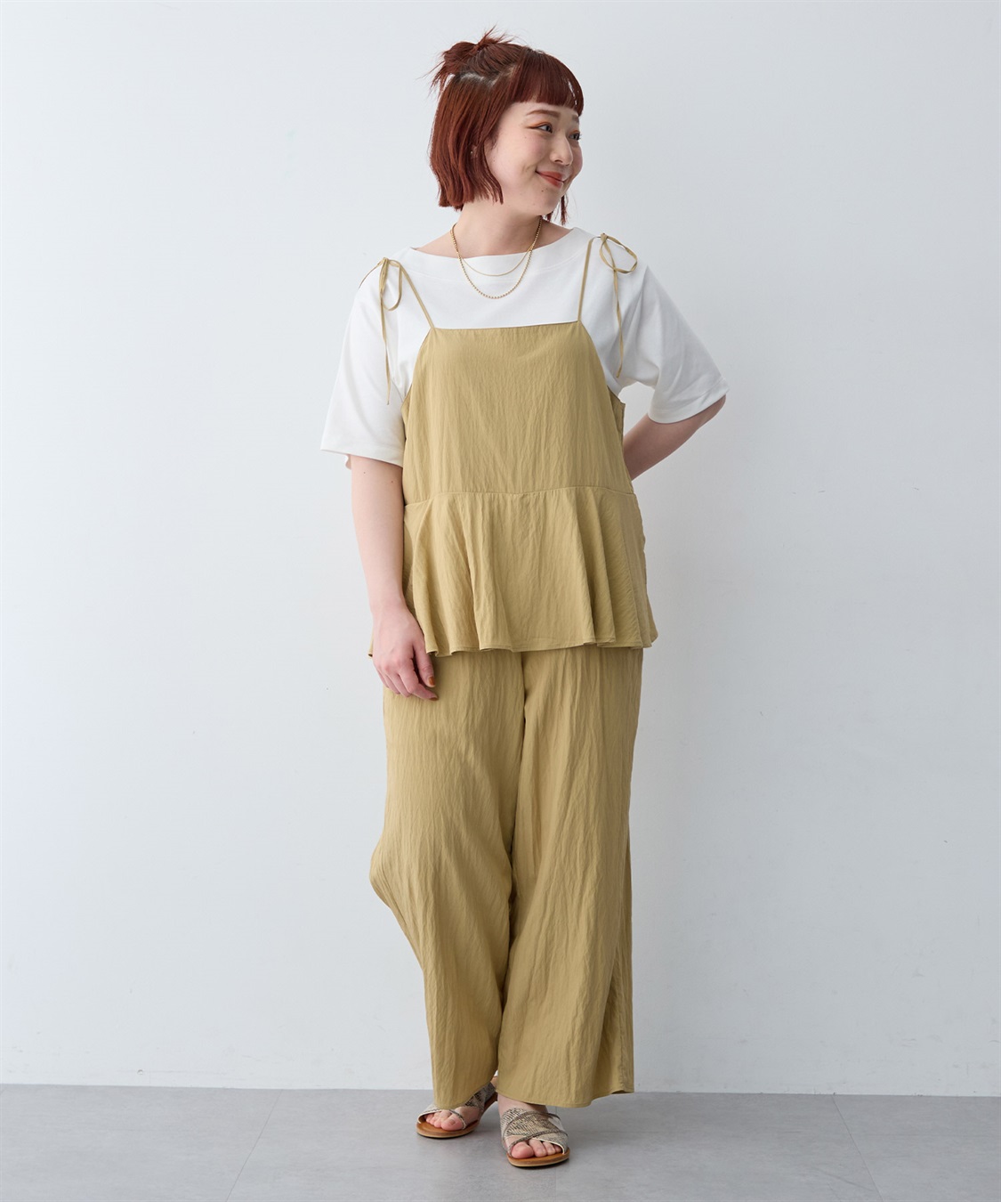 anyfee 【anyfee/大きいサイズ】着てサラ汗じみ防止ボートネックTシャツ《接触冷感・吸水速乾》（2026SS）_sub_21