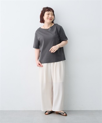 anyfee 【anyfee/大きいサイズ】着てサラ汗じみ防止ボートネックTシャツ《接触冷感・吸水速乾》（2026SS）_subthumb_24